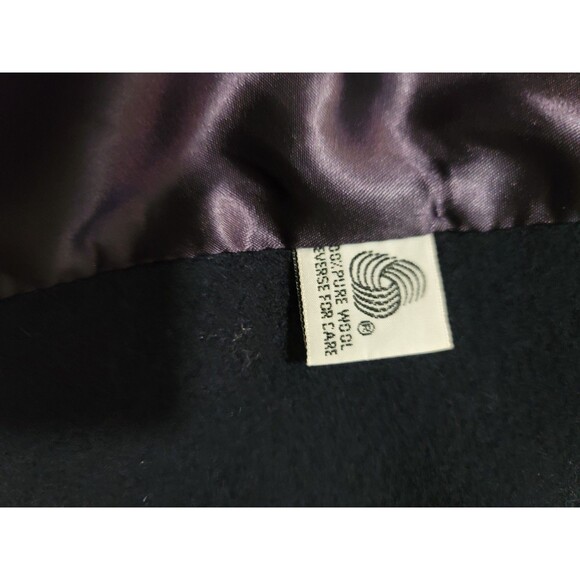 Vintage Leslie Fay Navy Wool Coat USA Made Asymmetrical Buttons Fits 8/10 - Picture 8 of 11